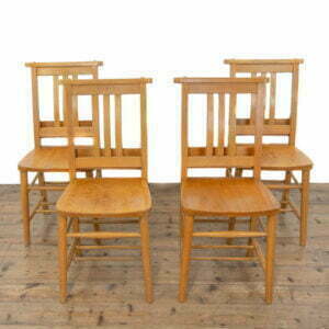 Set of Four Vintage Beech Chapel Chairs