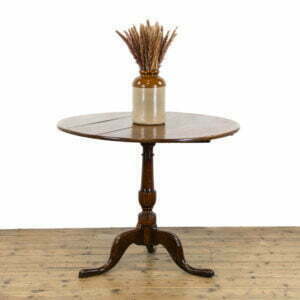 Antique Oak Pedestal Table with Circular Top