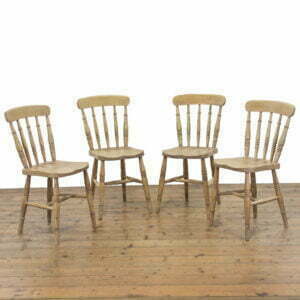 Set of Four Antique Pine Farmhouse Kitchen Chairs