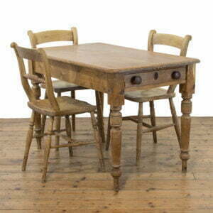 Set of Three Rustic Pine Farmhouse Kitchen Chairs
