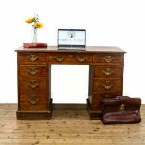 Antique Oak Pedestal Desk