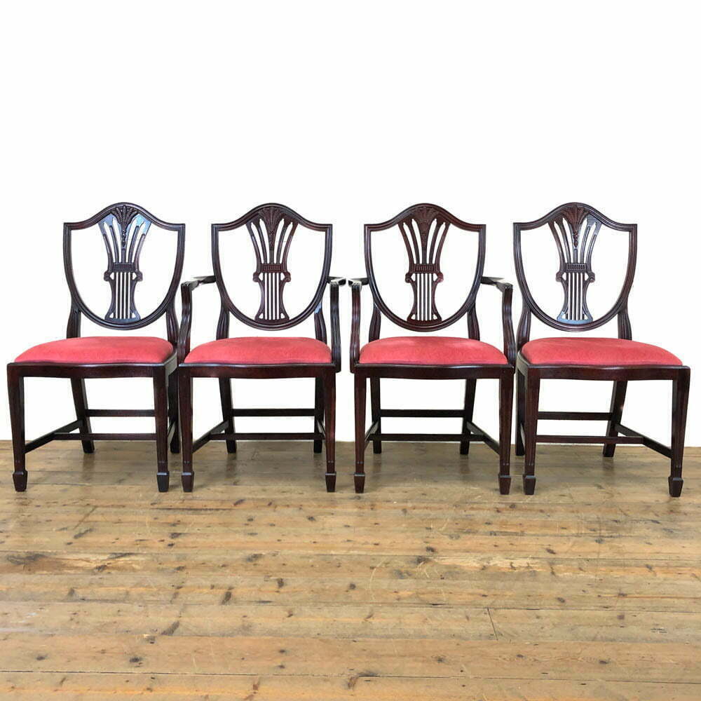 Set of Four Late 20th Century Reproduction Mahogany Dining Chairs