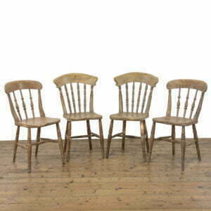 Set of Four Antique Pine Kitchen Chairs