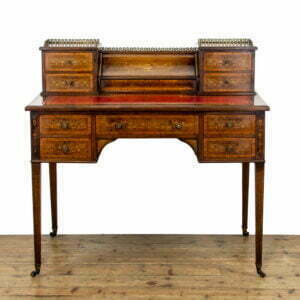 Antique Mahogany & Marquetry Writing Desk by ‘Jas Shoolbred & Co’’