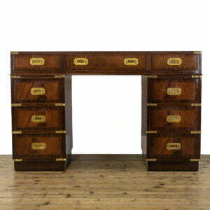 Campaign Style Mahogany Pedestal Desk