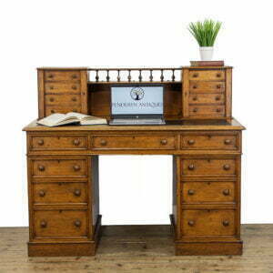 Victorian Antique Oak Pedestal Desk