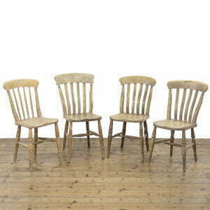 Set of Four Antique Pine Windsor Kitchen Chairs