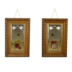 Pair of Edwardian Antique Painted Mirrors or Gypsy Style Mirrors