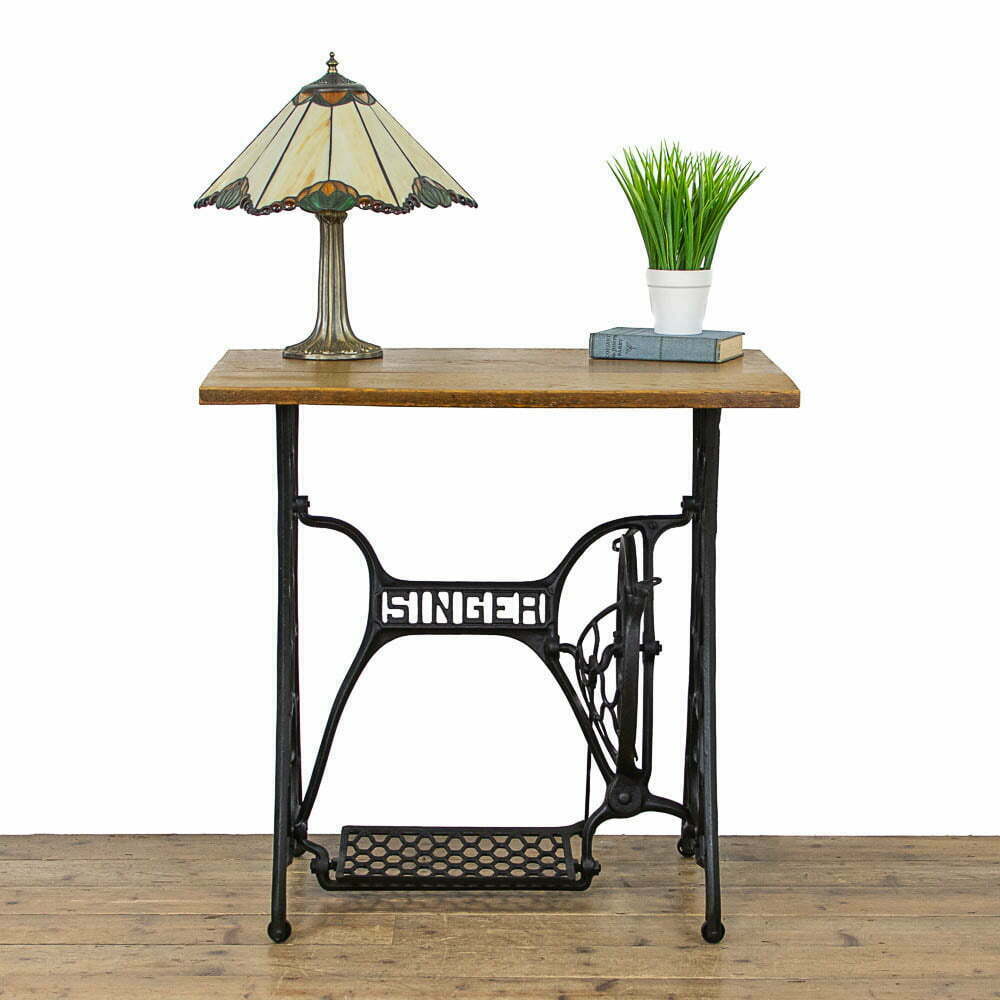 Singer Sewing Machine Table with Oak Top