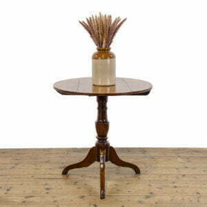Small Antique Oak Table with Circular Top
