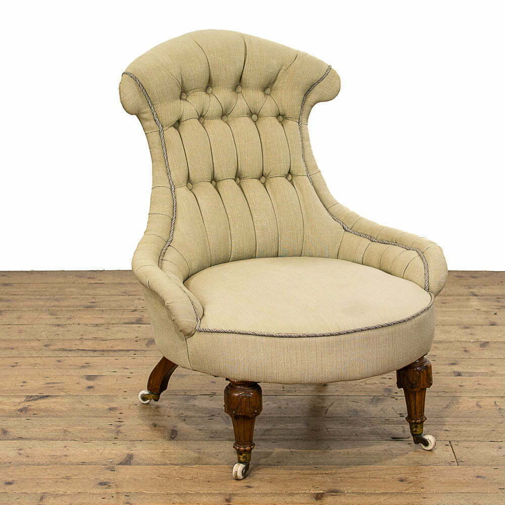 Victorian Antique Fabric Upholstered Tub Chair