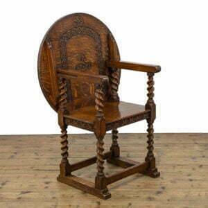 Early 20th Century Antique Carved Oak Monks Bench