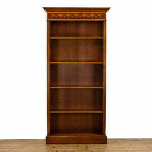 Edwardian Style Mahogany Inlaid Open Bookcase