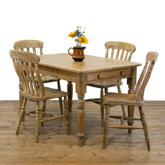 Antique Pine Farmhouse Table and Chairs Set M4560 / M4563