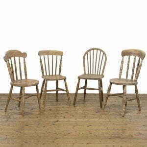 Harlequin Set of Four Antique Pine Kitchen Chairs