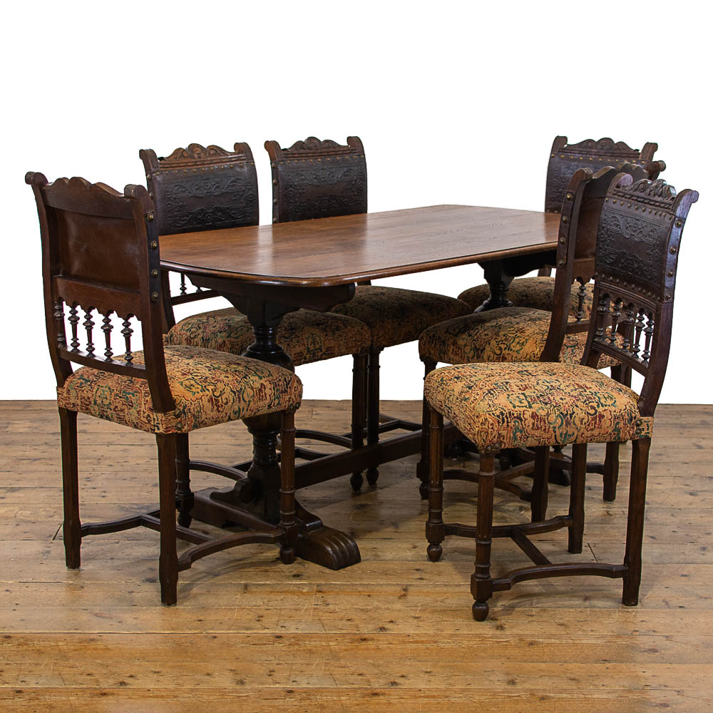 Antique Dining Table and Chairs Set