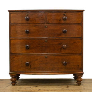 M-4670 Antique Mahogany Bow Fronted Chest of Drawers Penderyn Antiques (1)