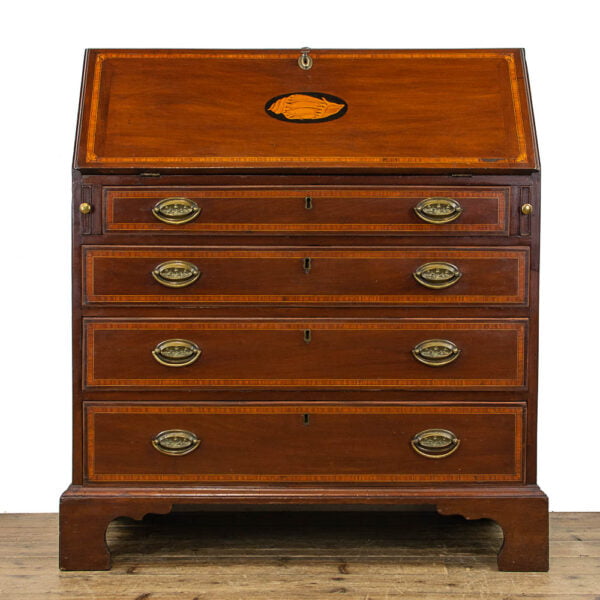 M-4672 Georgian Antique Mahogany Bureau Penderyn Antiques (1)