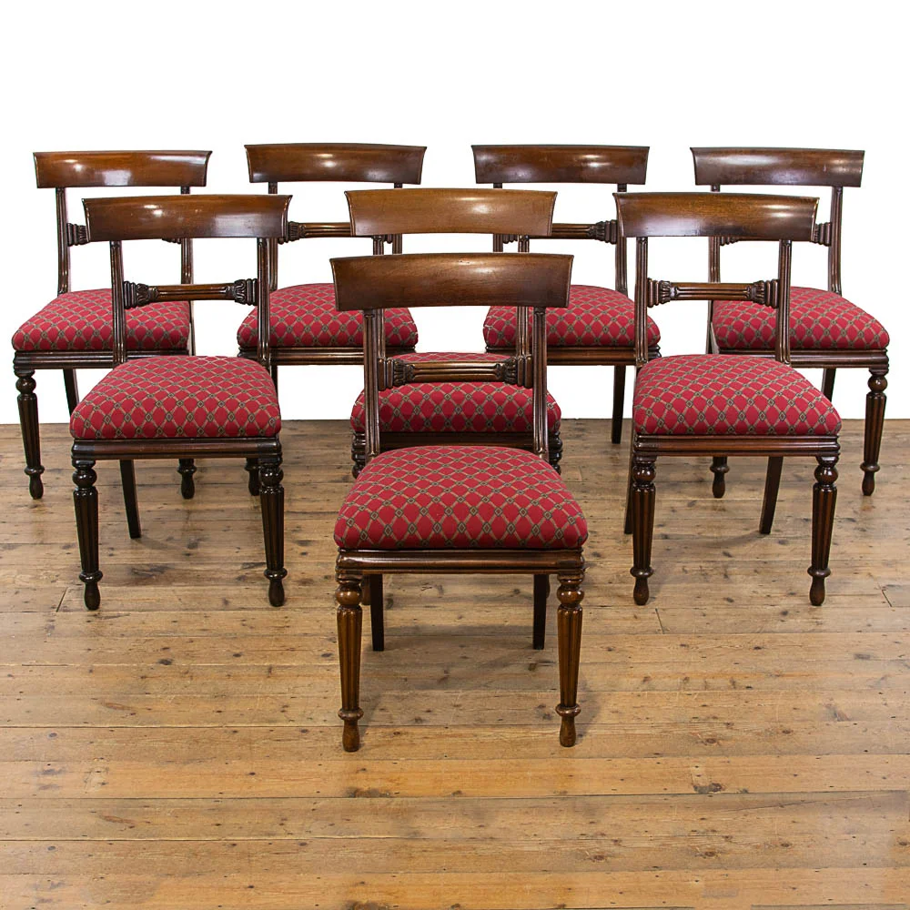 Set of Eight Mahogany Regency Dining Chairs