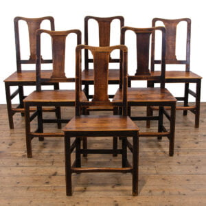 Set of Six Georgian Antique Oak Chairs