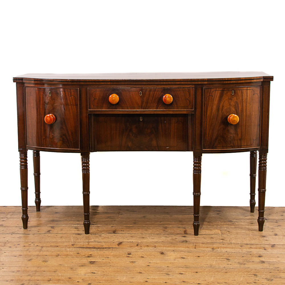 Antique Mahogany Bow Front Sideboard