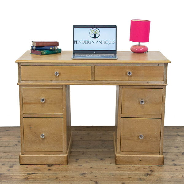 M-4704 Antique Pine Kneehole Desk Penderyn Antiques (1)