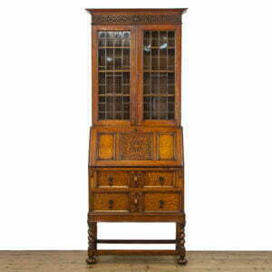 Jacobean Revival Antique Oak Bureau Bookcase