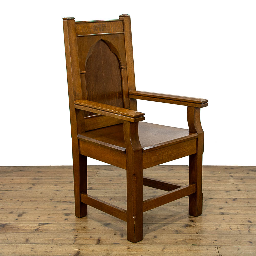 Antique Oak Throne Chapel Chair M4706 Penderyn Antiques
