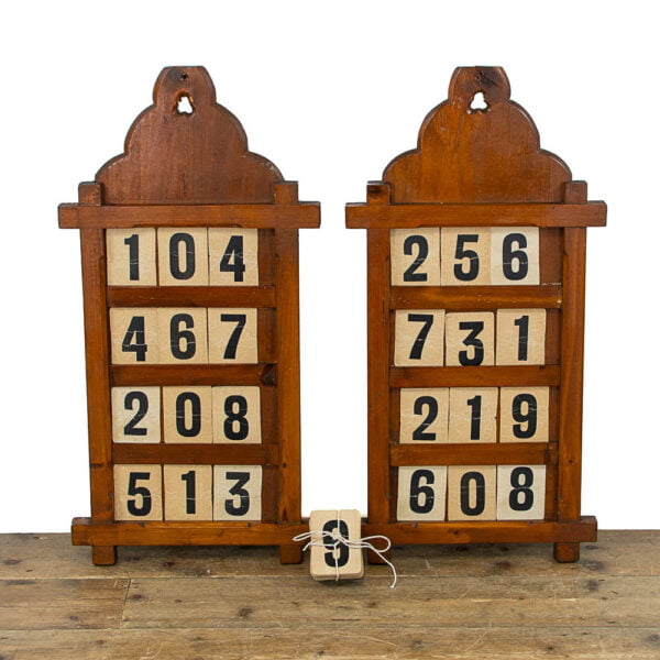 M-4707 Pair of Antique Hymn Boards with Numbers Penderyn Antiques (1)