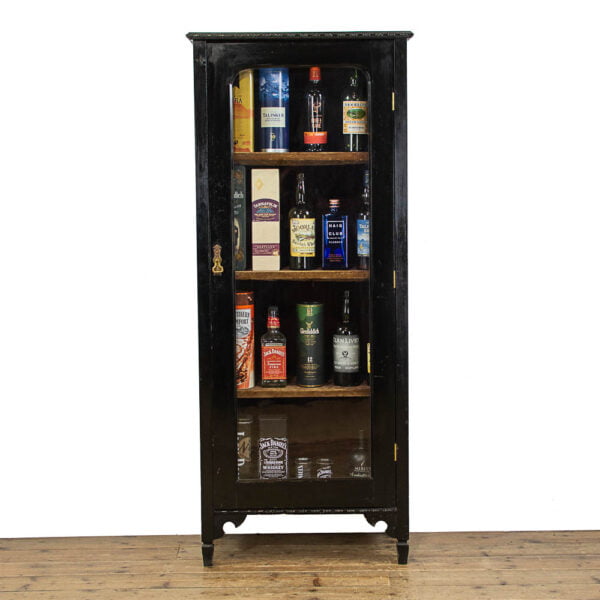 M-4713 Victorian Ebonised Glass Display Cabinet Penderyn Antiques (1)