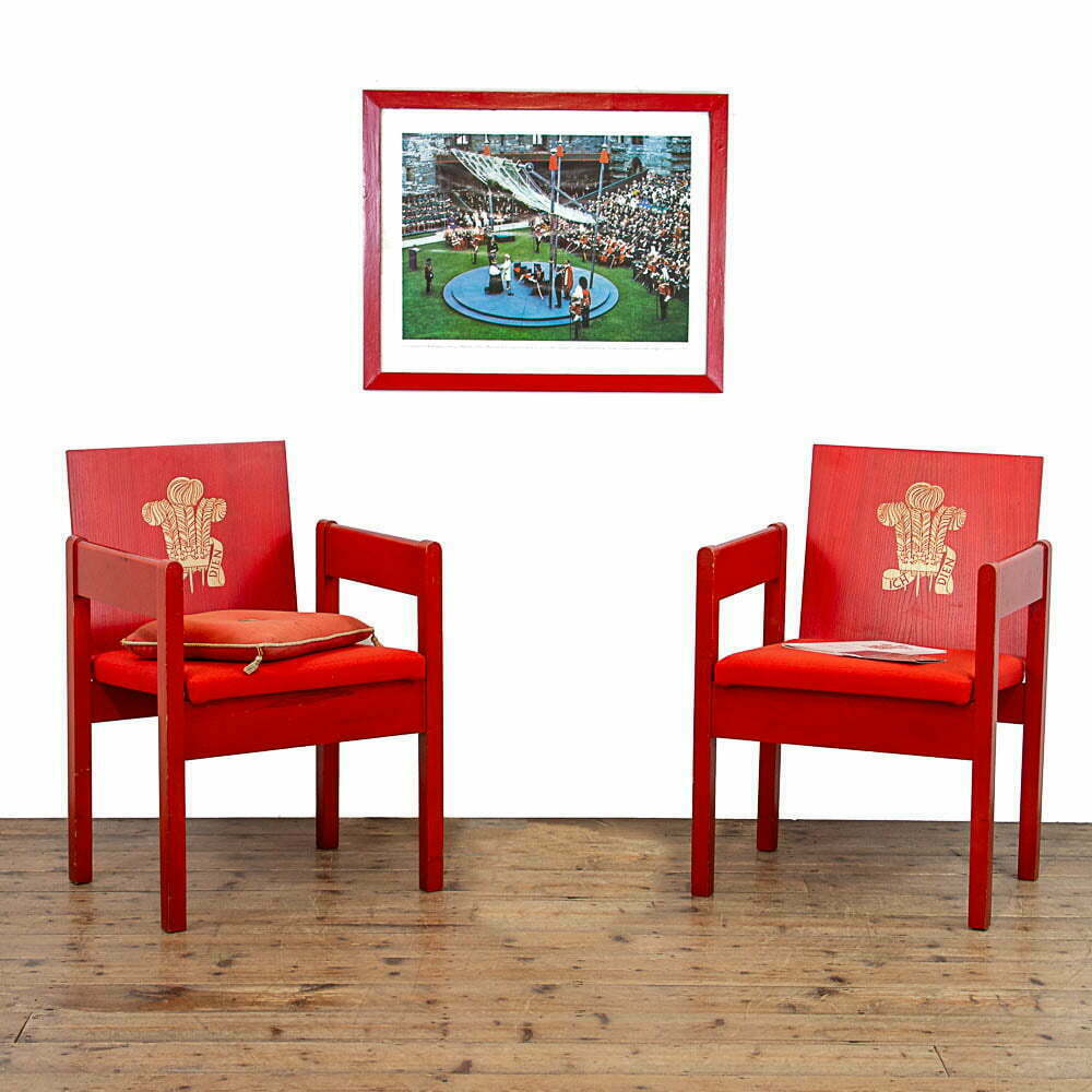 Pair of 1969 HRH Prince Charles of Wales Investiture Armchairs
