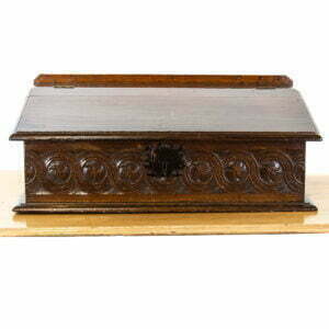 M-3545 Antique Carved Oak Bible Box Penderyn Antiques