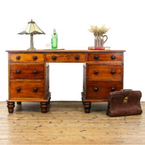 M-3325 Reproduction Mahogany Pedestal Desk Penderyn Antiques (1)