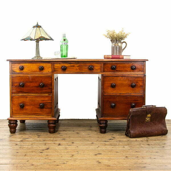 M-3325 Reproduction Mahogany Pedestal Desk Penderyn Antiques (1)