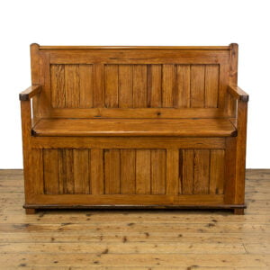M-4518 Pine Settle with Storage Penderyn Antiques (1)