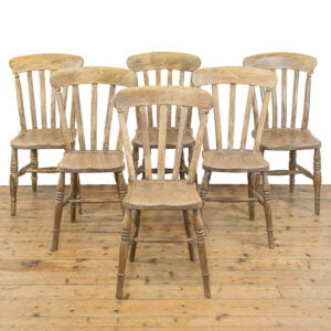 M-4710 Set of Six Antique Pine Kitchen Chairs Penderyn Antiques (2)