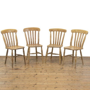 M-4720 Set of Four Antique Pine Farmhouse Kitchen Chairs Penderyn Antiques (1)