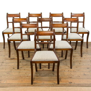 M-4721 Set of Ten Mahogany Upholstered Dining Chairs Penderyn Antiques (1)