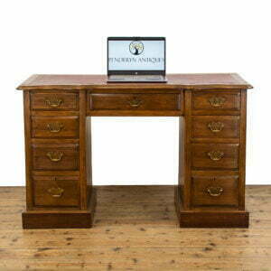 M-4729 Edwardian Antique Kneehole Desk with Leather Top Penderyn Antiques (1)
