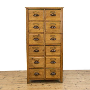 M-4740 Stripped Pine Bank of Drawers Penderyn Antiques (1)