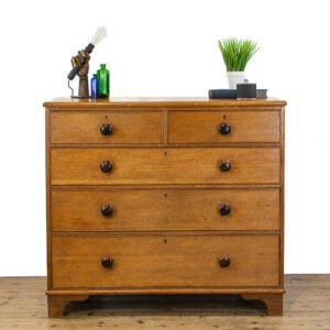 M-4751 19th Century Antique Pale Oak Chest of Drawers Penderyn Antiques (1)