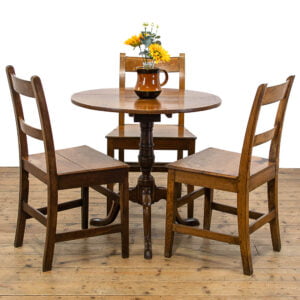 M-4752 Set of Three Antique Oak Farmhouse Kitchen Chairs Penderyn Antiques (1)