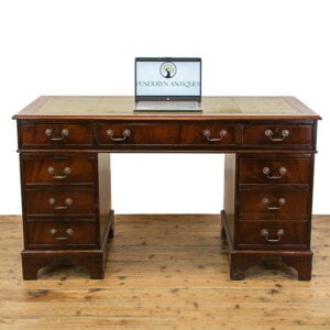 M-4756 Mahogany Pedestal Desk With Leather Top Penderyn Antiques (1)