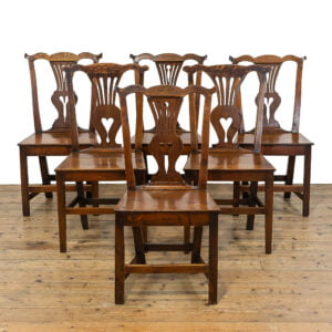 M-4769 Set of Six Antique Oak Farmhouse Kitchen Chairs Penderyn Antiques (3)