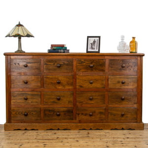 M-4773 Large Reclaimed Oak and Pine Bank of Drawers Penderyn Antiques (1)