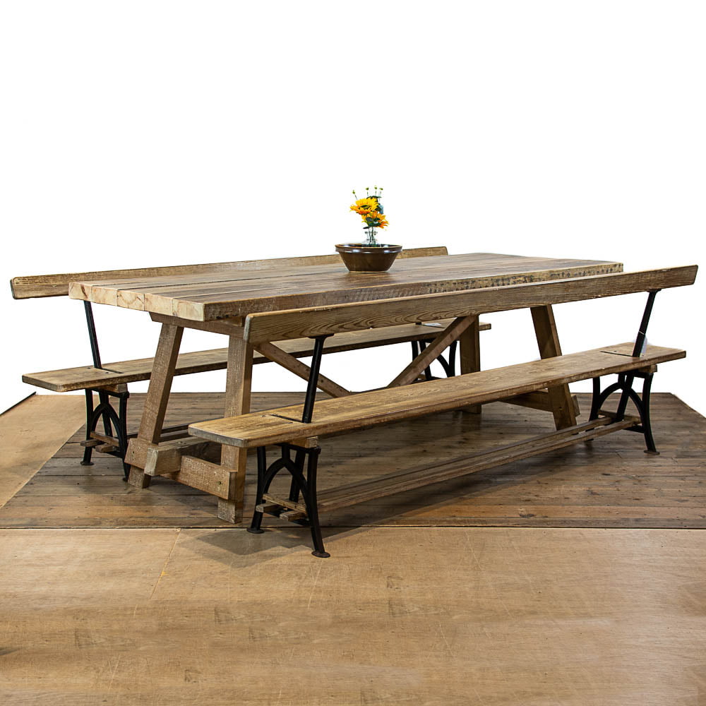 Large French Farmhouse Style Pine Dining Table