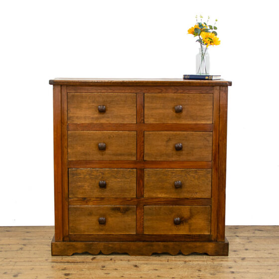 M-4777 Reclaimed Oak and Pine Bank of Drawers Penderyn Antiques (1)