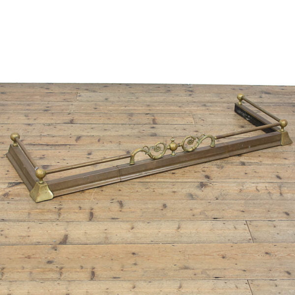 M-X43a Antique Extendable Ornate Brass Fire Fender Penderyn Antiques (1)