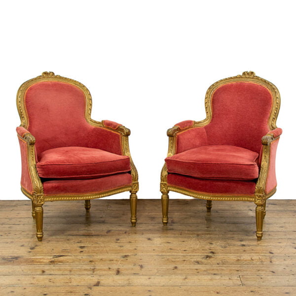 M-4742 Pair of Antique French Salon Chairs Penderyn Antiques (2)