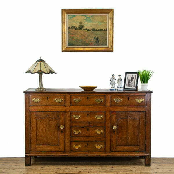 M-4791b Antique Welsh Oak Dresser Base Penderyn Antiques (1)